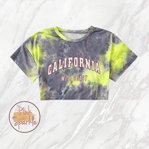 California West Coast Tie Dye Crop Top Size Medium